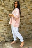 Mimi Pillow Cotton Batwing Blouse Rose 